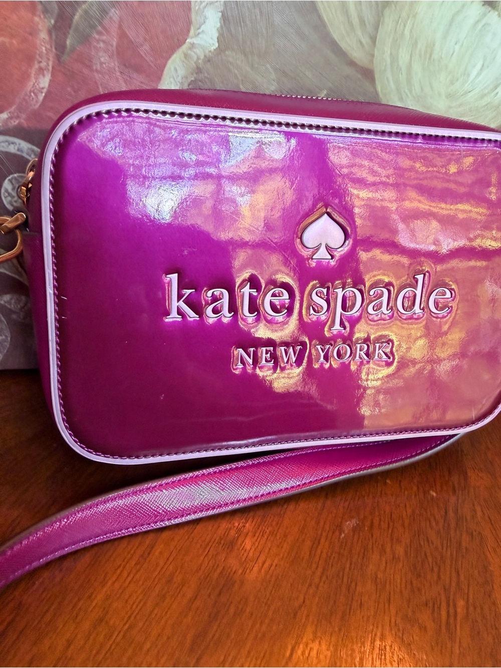 Kate Spade Oh Snap Mini Camera Bag β Dark Raspberry Multi Crossbody (VGUC) - Picture 7 of 17